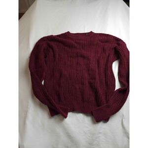 Structure Sweater Mens Size XL Purple Chunky Knit Crew Neck Pullover Long Sleeve